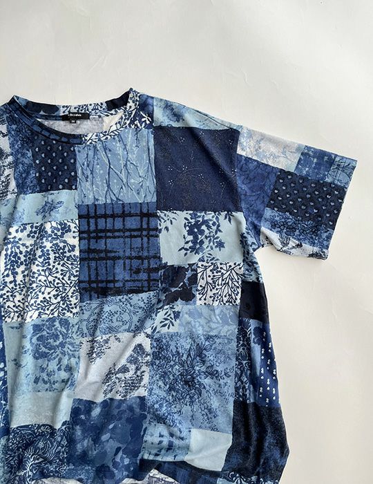 SALE】パッチワーク風プリント ロングTシャツ | (パドカレ)公式