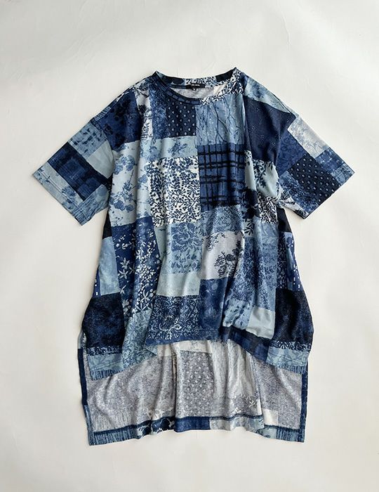 SALE】パッチワーク風プリント ロングTシャツ | (パドカレ)公式