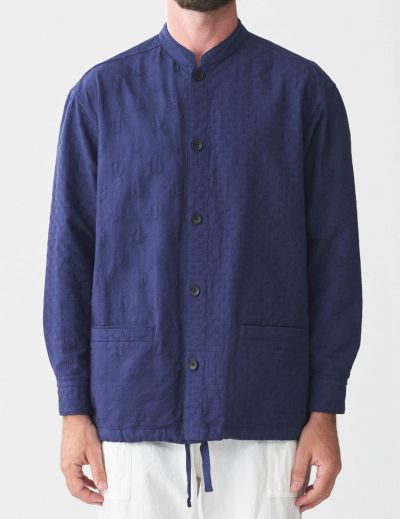 【SALE 2BUY more 10%OFF】COドットジャガード コンビネーションスタンドカラーシャツジャケット