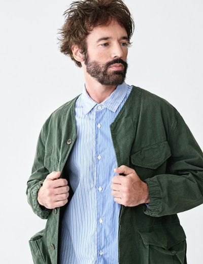 【W POINT】【SALE】CO/HENPウエザー ノーカラーファティークジャケット