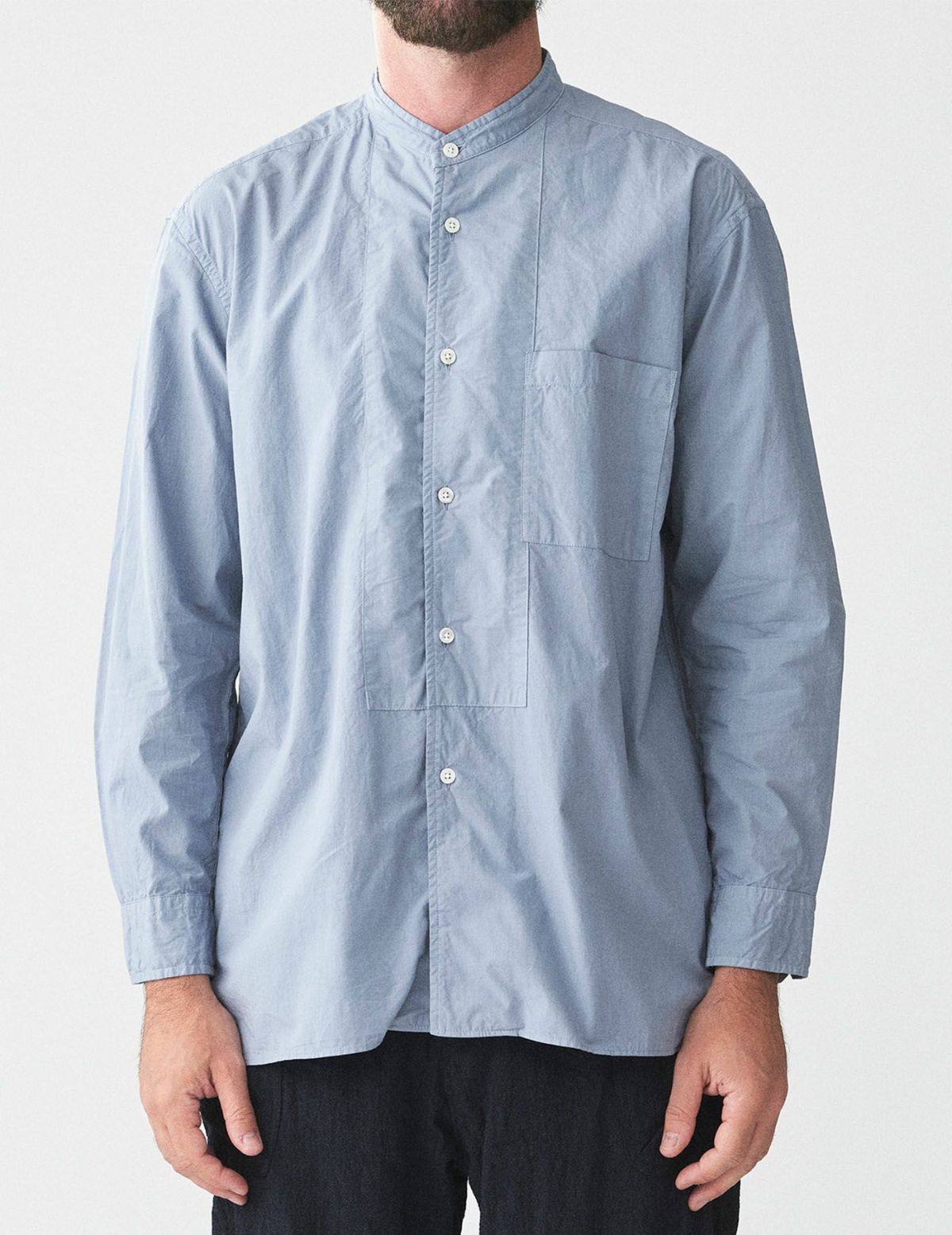 SALE 2BUY more 10%OFF】オーガニックCOブロード スタンドカラー