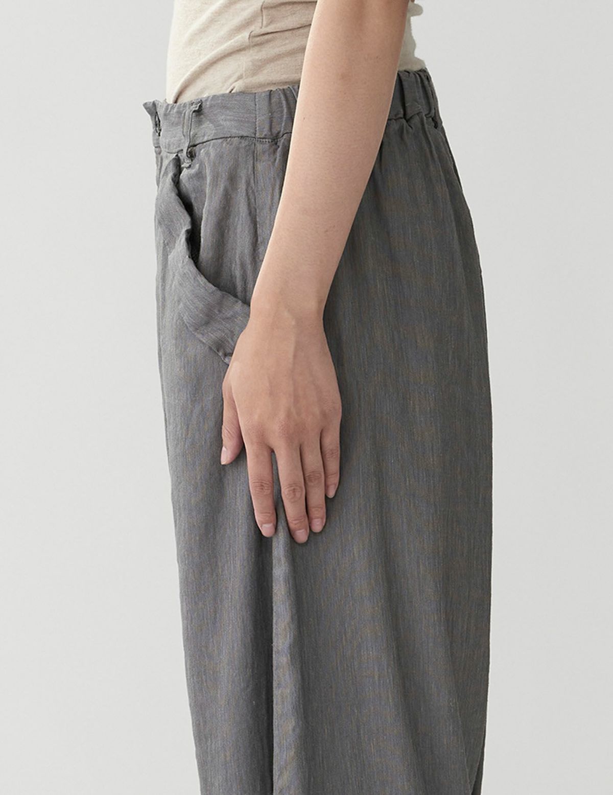 SALE】リネンレーヨンストレッチ サルエルパンツ | (パドカレ