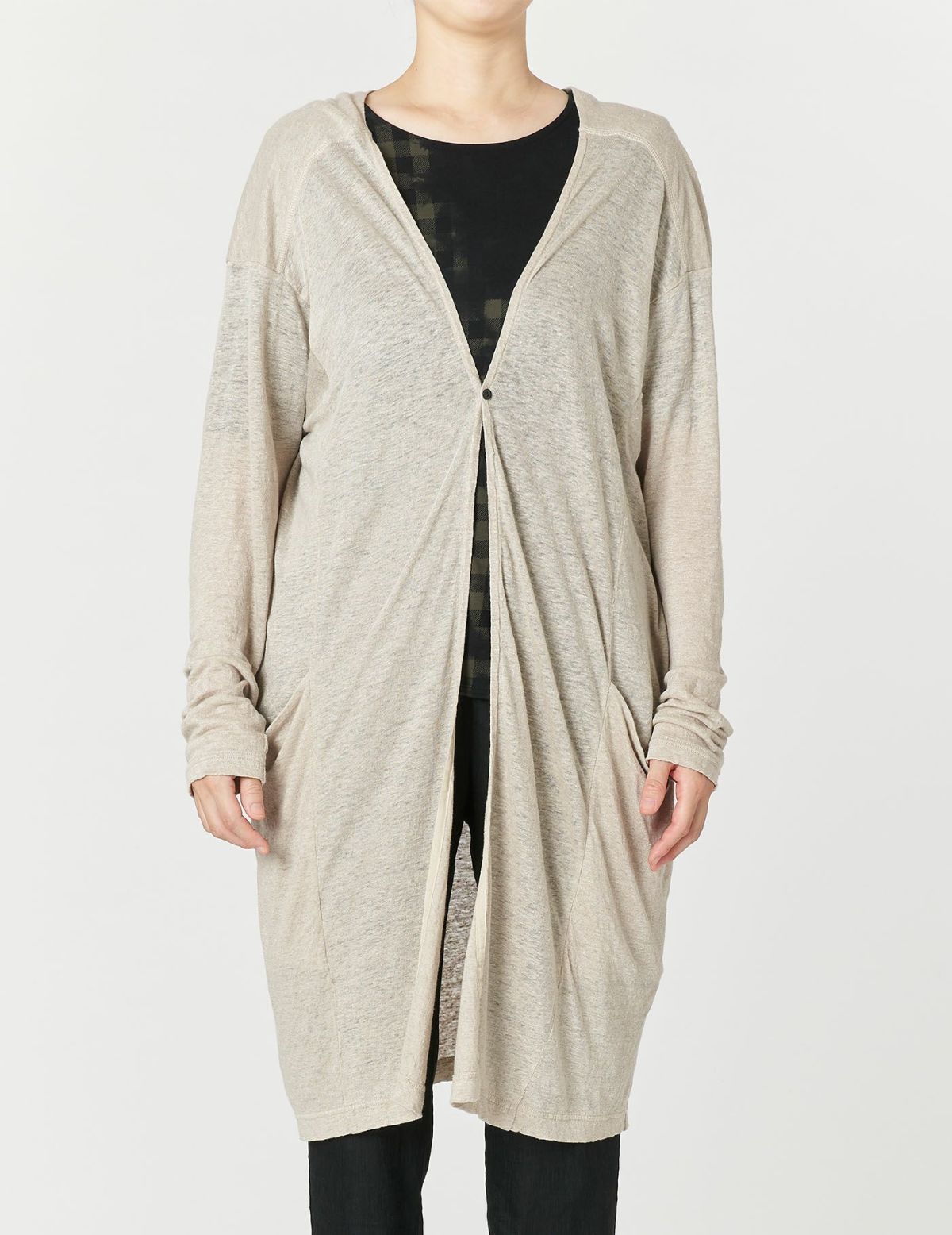 パドカレ pas de calais 麻 リネンニット ロングジレ