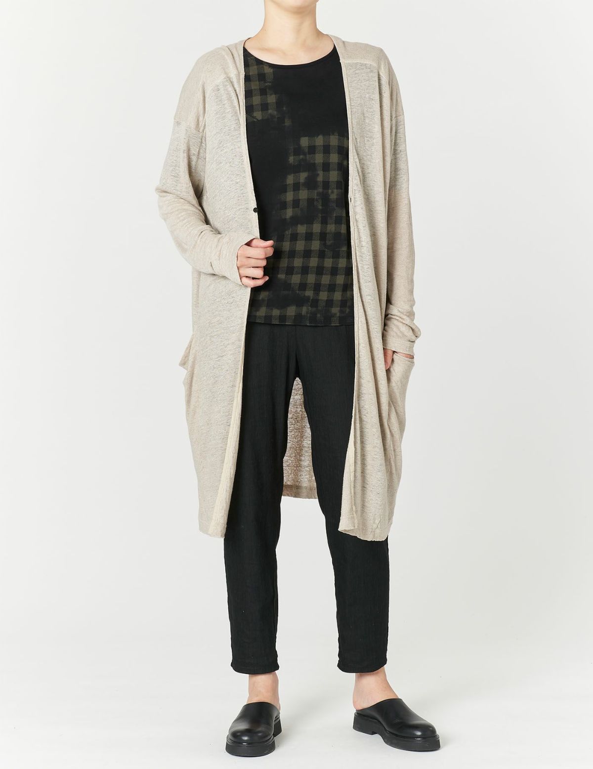 パドカレ pas de calais 麻 リネンニット ロングジレカーディガン SALE】ウォッシャブルリネン ロングカーディガン | (パドカレ