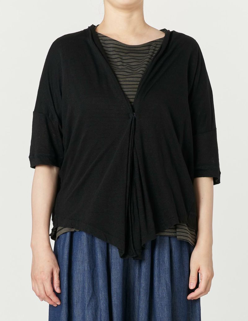 パドカレ pas de calais 麻 リネンニット ロングジレカーディガン パドカレ pas de calais 麻 リネンニット ロングジレ