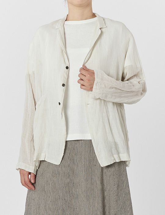 SALE 2BUY more 10%OFF】コットンラミーヘンプガーゼ ジャケット