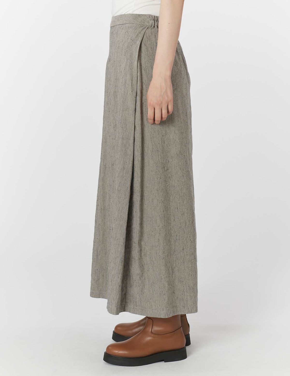 SALE】リネンレーヨンストレッチストライプ スカート