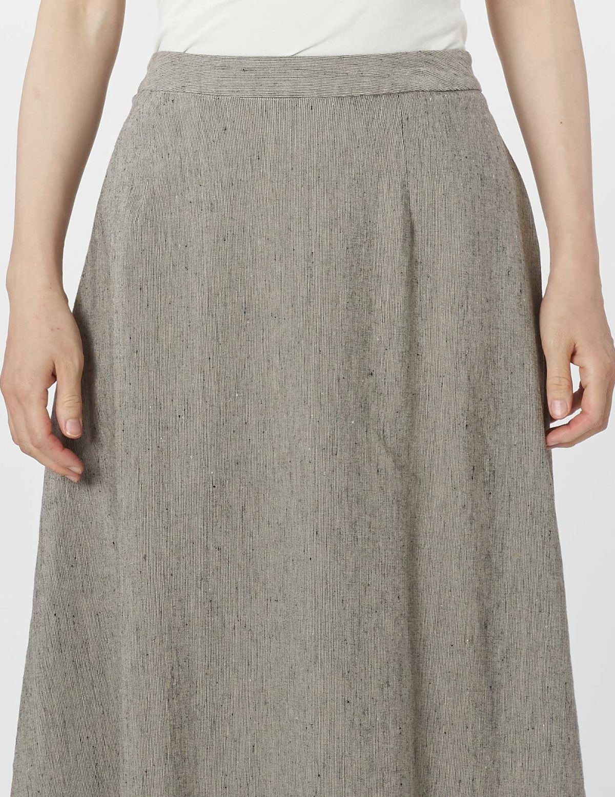 SALE】リネンレーヨンストレッチストライプ スカート