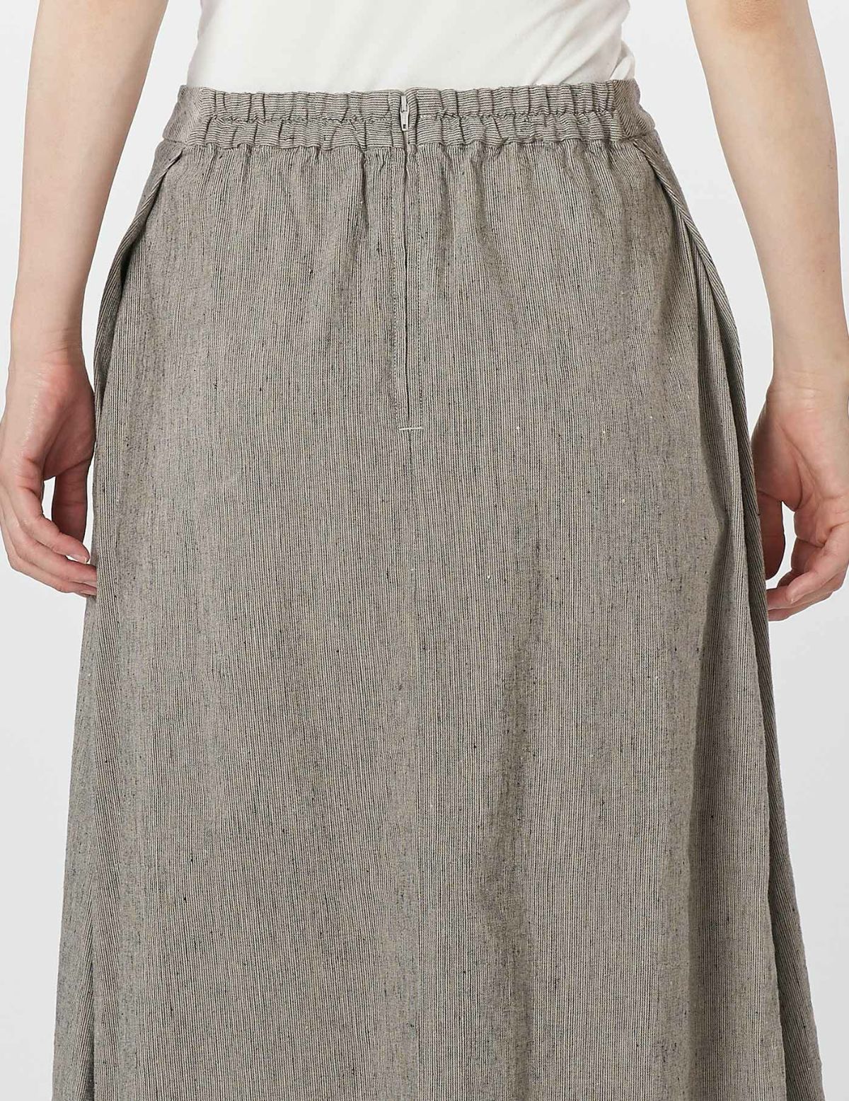 SALE】リネンレーヨンストレッチストライプ スカート