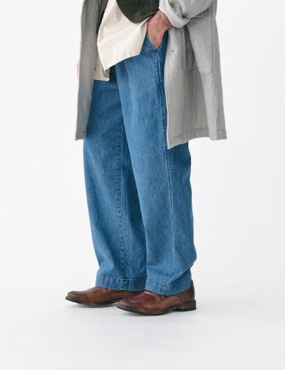 【SALE 2BUY more 10%OFF】11ozCO/LIデニムワンタックワイドパンツ