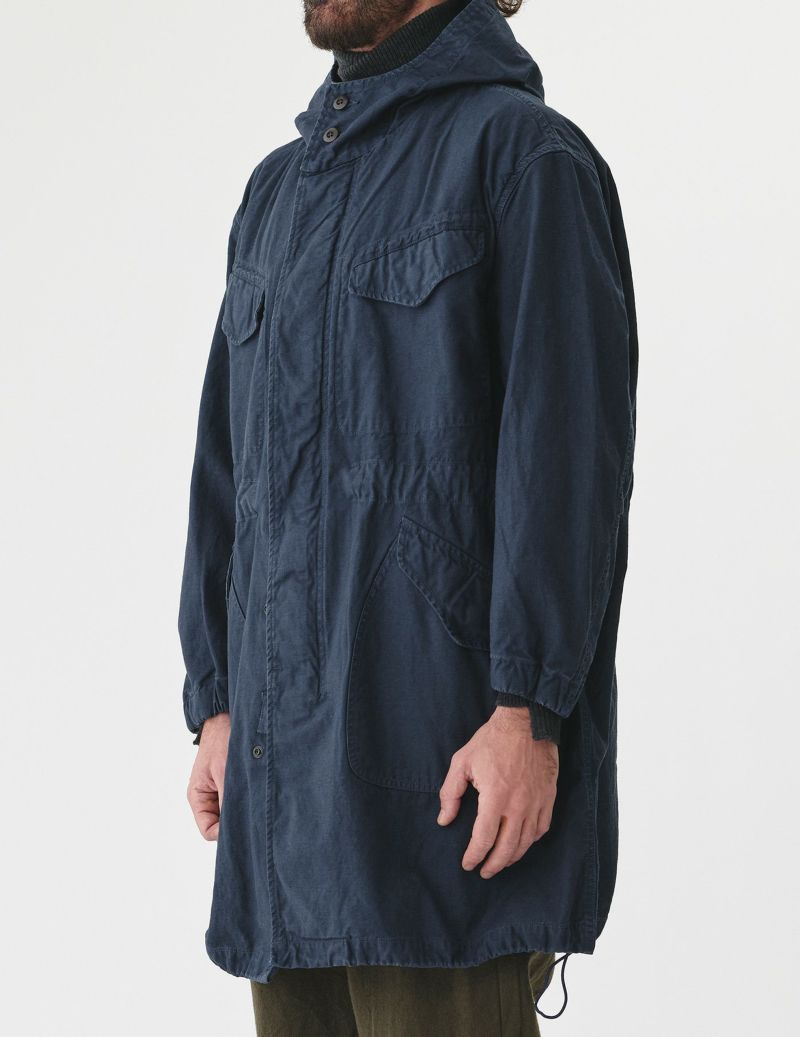 FINAL SALE】CO/LIバックサテンミリタリーフーデットコート