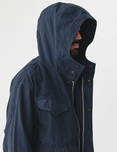 【W POINT】【SALE】CO/LIバックサテンミリタリーフーデットコート