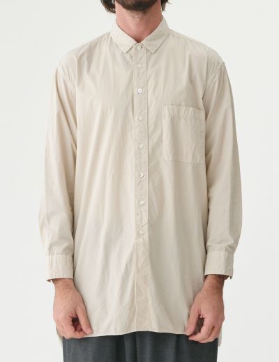 【W POINT】【SALE】オーガニックCOブロードショートポイントカラーロングシャツ