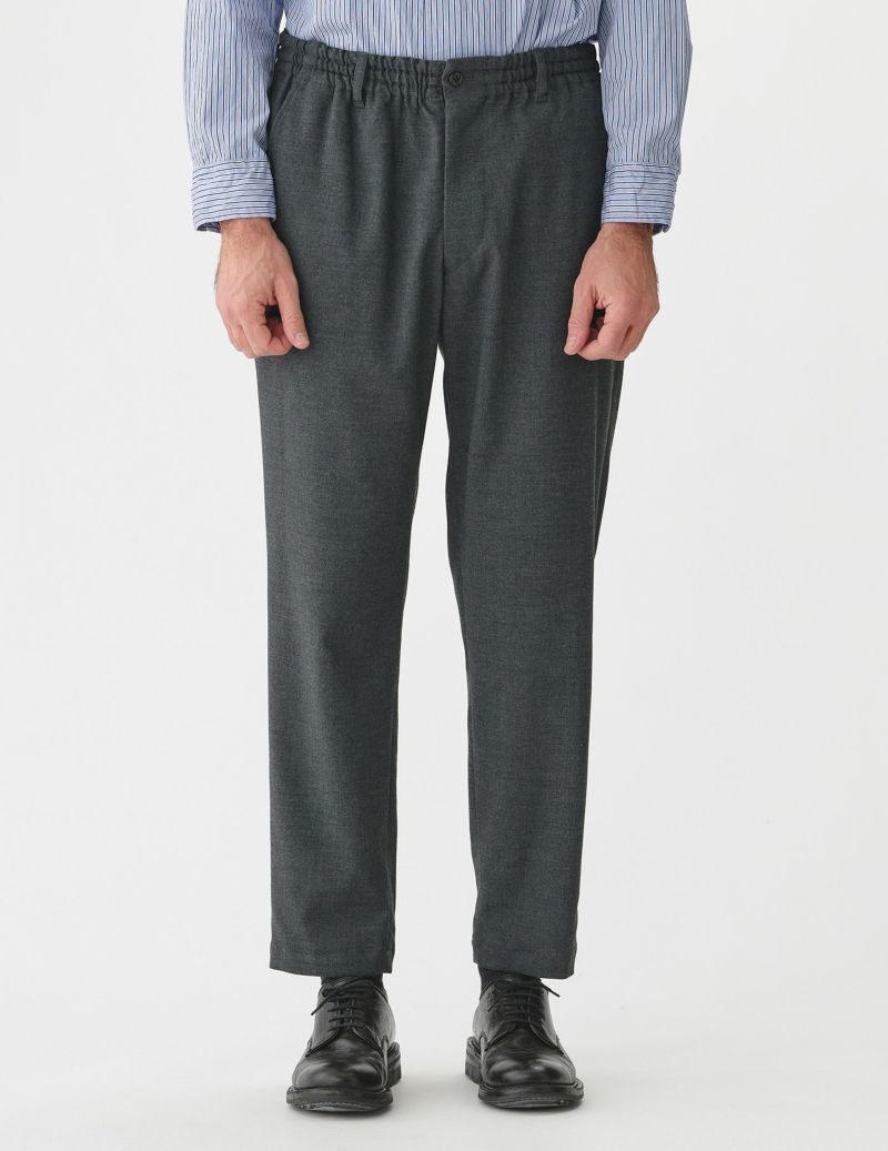 Re-HasH◆Made In Italy◆31◆ネイビー ストレッチ パンツ デニム調シャンブレーストレッチパンツ - ハッシュパピー