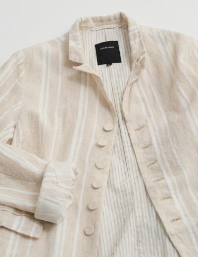 【SALE】リネンコットン先染めストライプ ジャケット
