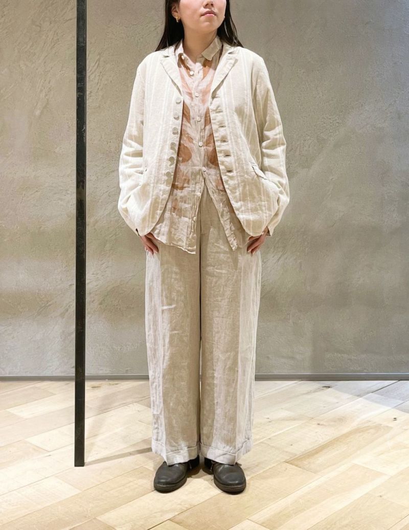 パドカレ　パンツ 定価2.8万】パドカレ pas de calais リネンレーヨンストレッチ