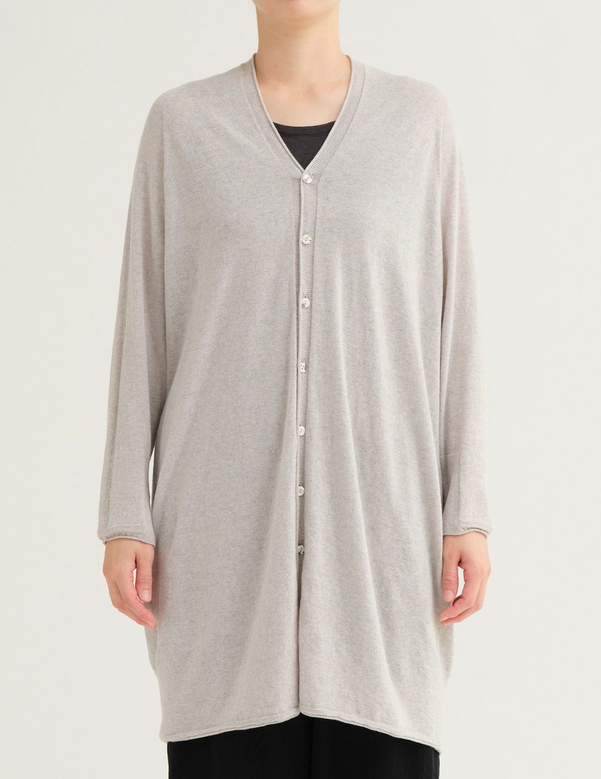 パドカレ Pas de Calais リネンストライプカーディガン ロング bdbd11cc404c98e12518fa260e5b6f