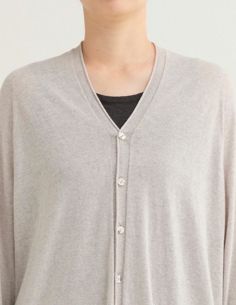 パドカレ pas de calais 麻 リネンニット ロングジレカーディガン