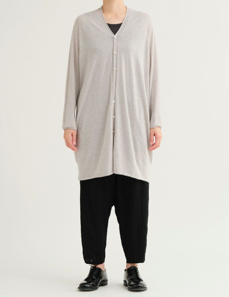 パドカレ pas de calais 麻 リネンニット ロングジレカーディガン SALE 2BUY more 10%OFF】ウォッシャブルコットンリネン ロング