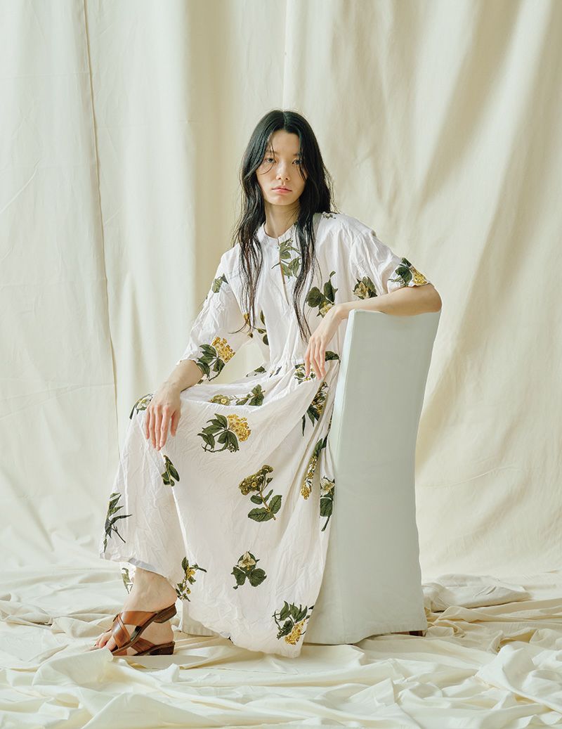summer plants 夏の植物プリントワンピース