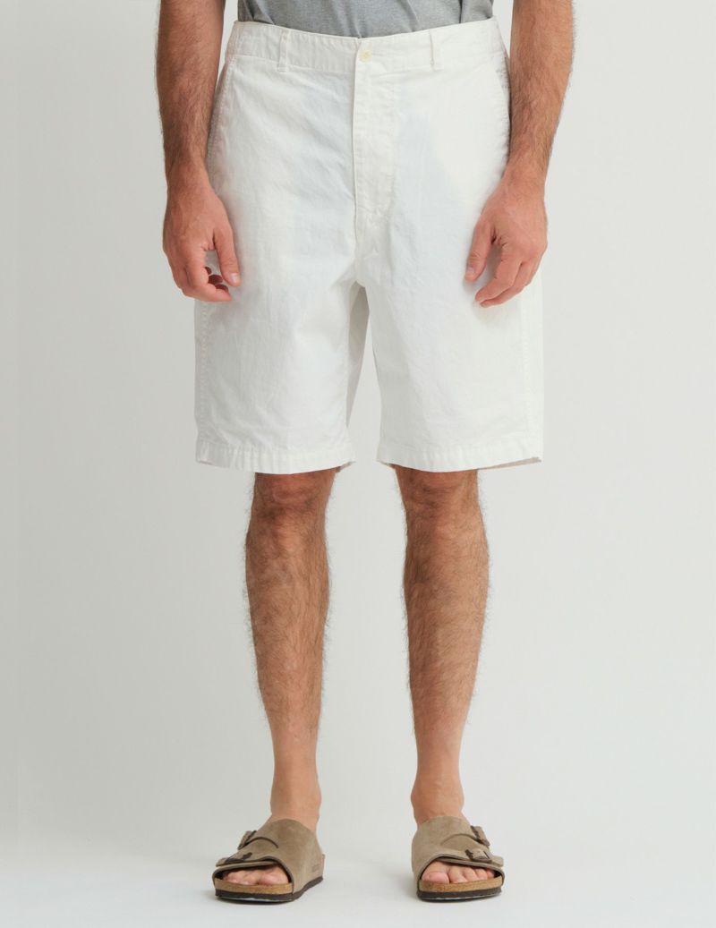 Cottonチノクロス5分丈ワイドパンツ