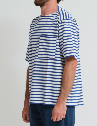 【SALE 2BUY more 10%OFF】PABLOボーダー５分袖ボートネックシャツ