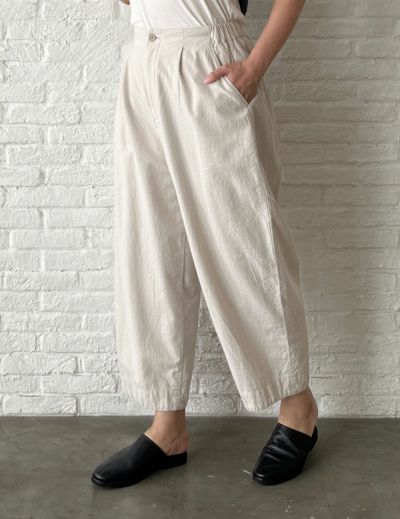 【pas de calais】シンプルやわらかパンツ（ベージュ）✳︎新品 pas de calais】シンプルやわらかパンツ（ベージュ）✳︎新品