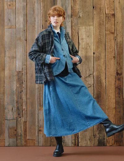 【pas de calais】キレイめガウチョ✴︎ネイビー✴︎美品 pas de calais】ウエストゴムガウチョパンツ✳︎美品