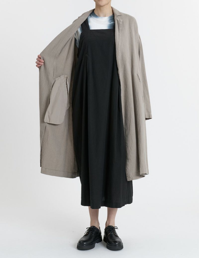 SALE 2BUY more 10%OFF】先染めコットンリネンカルゼ コート