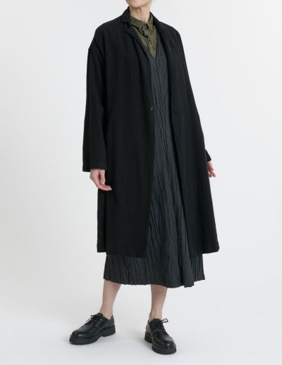 【pas de calais 】 パドカレ フード付きコート ダークブルー pas de calais 】 パドカレ フード付きコート ダークブルー