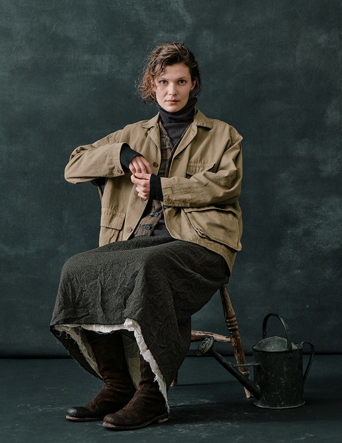 64 ベージュ/36size：モデル177cm