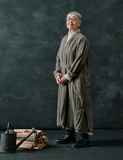 美品 パドカレ 洗える パッチワークワンピース シルク 綿 レース フリル l'atelier du savon（アトリエドサボン）の「レースパッチワーク