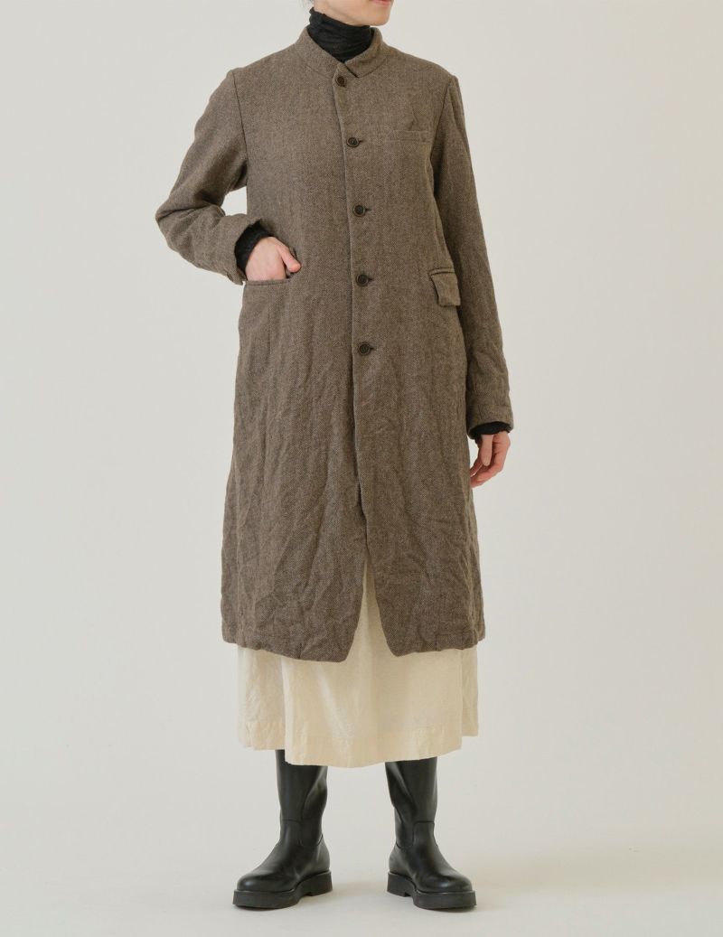 ECO WOOLヘリンボン チェスターコート