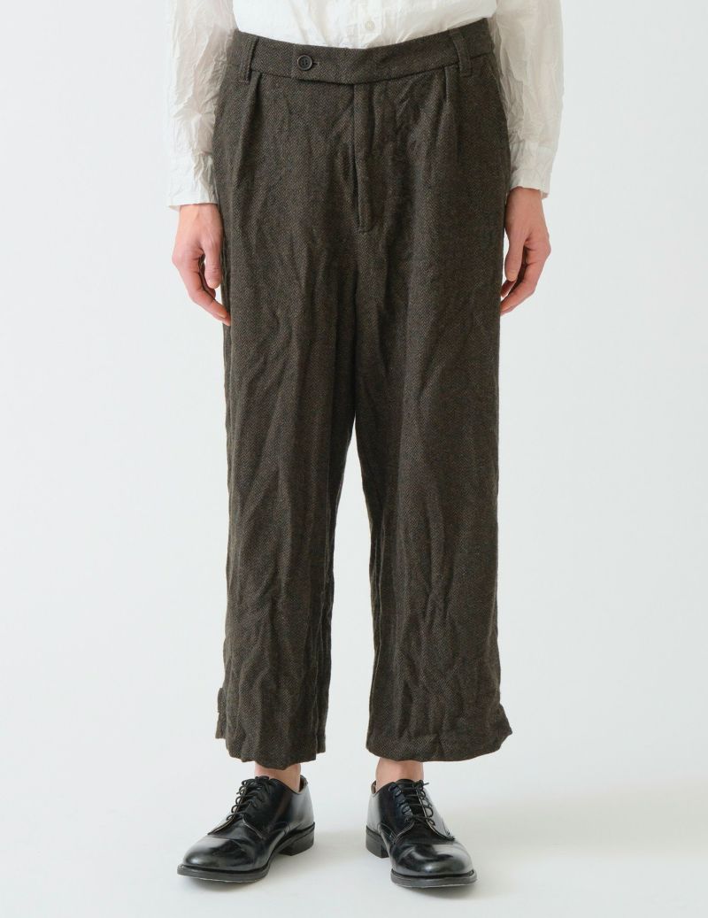 ECO WOOLヘリンボン ワイドパンツ