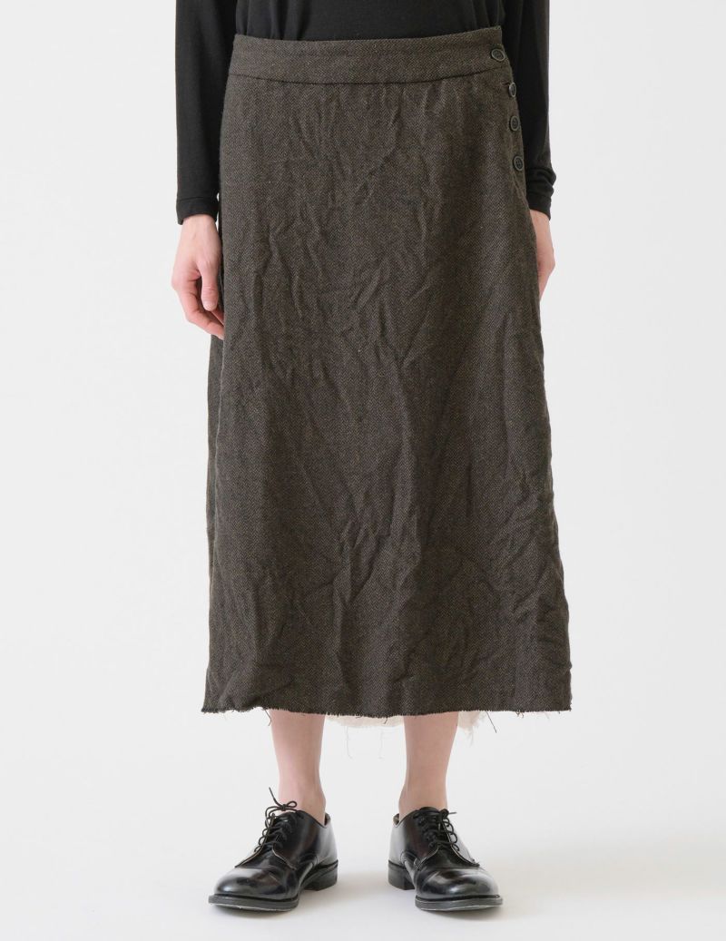 ECO WOOLヘリンボン セミフレアースカート