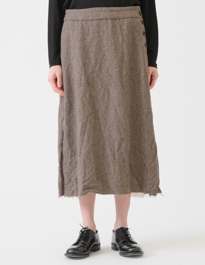 ECO WOOLヘリンボン セミフレアースカート