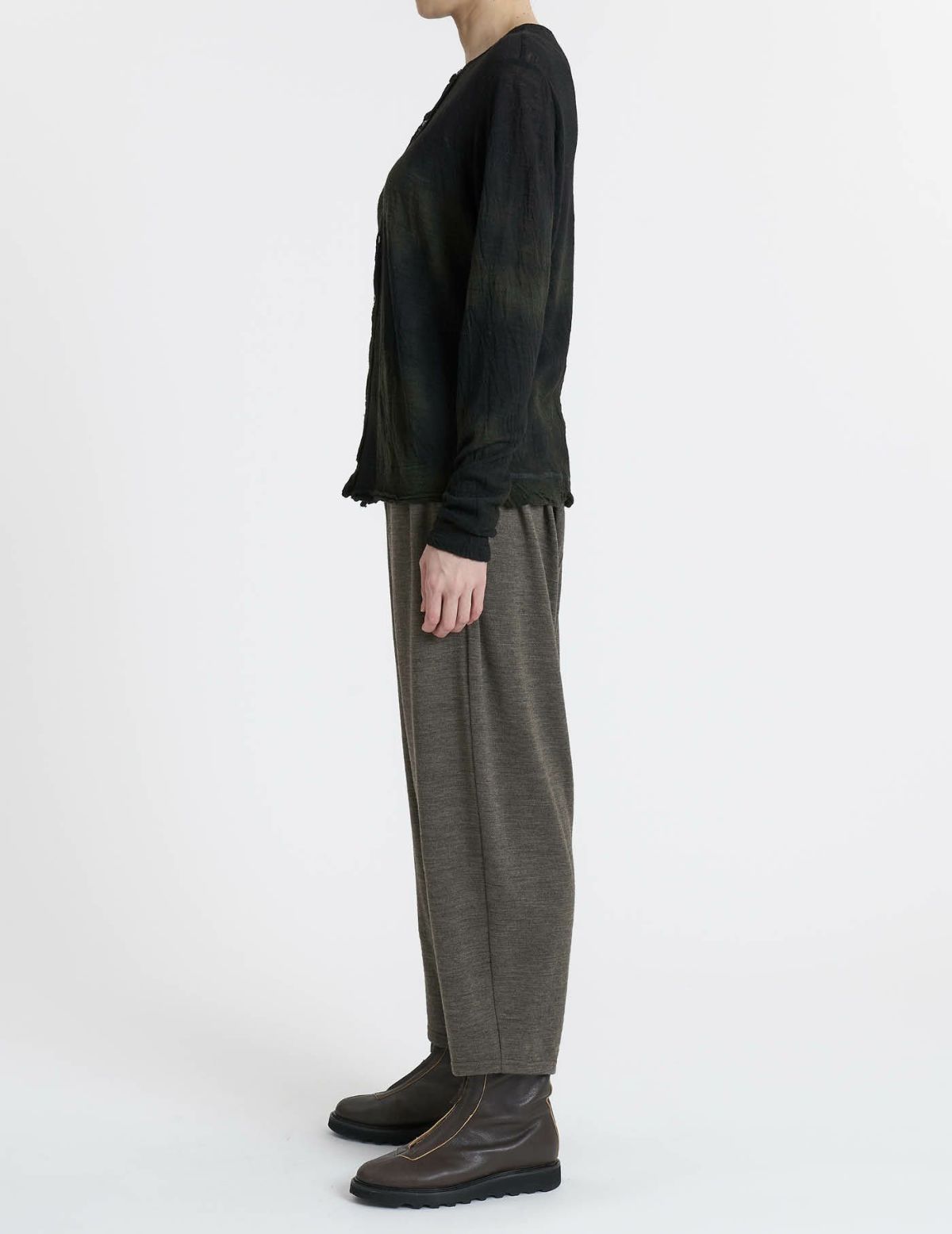 44 カーキ×ブラウンムラ染