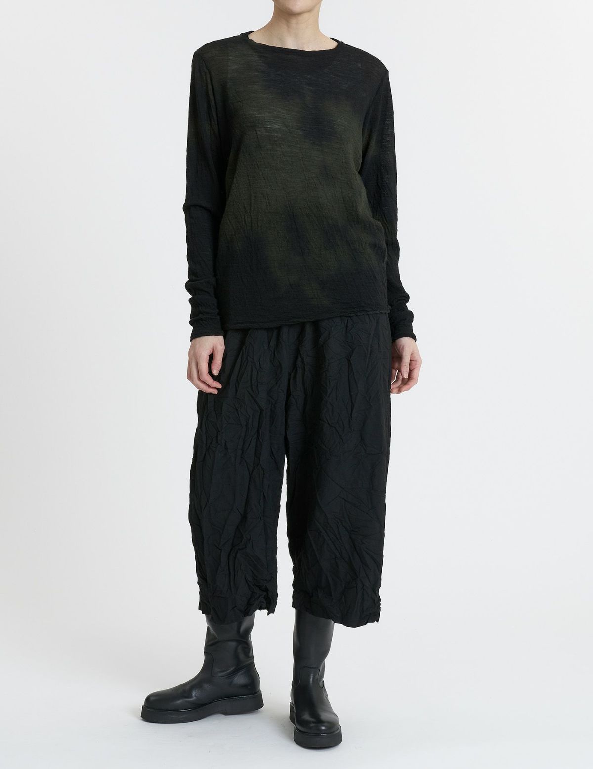 44 カーキ×ブラウンムラ染