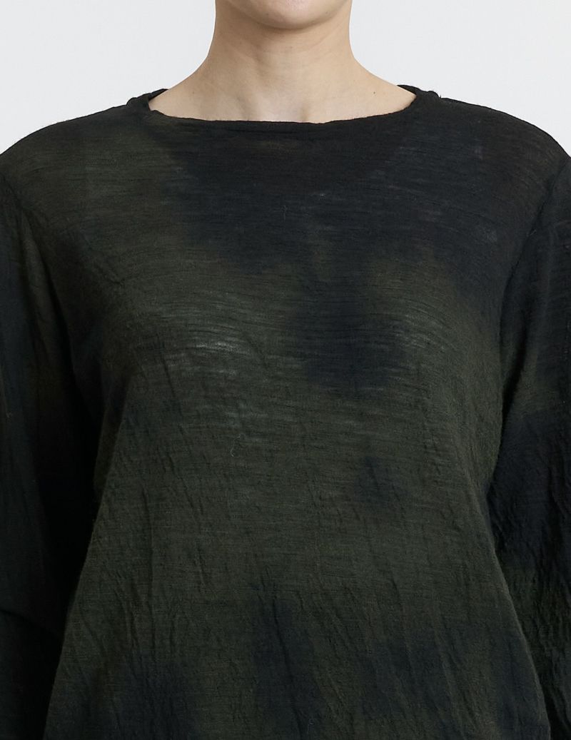 44 カーキ×ブラウンムラ染