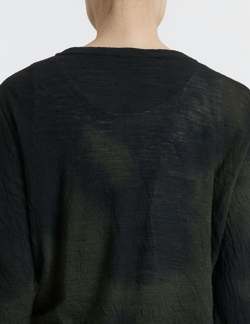 44 カーキ×ブラウンムラ染