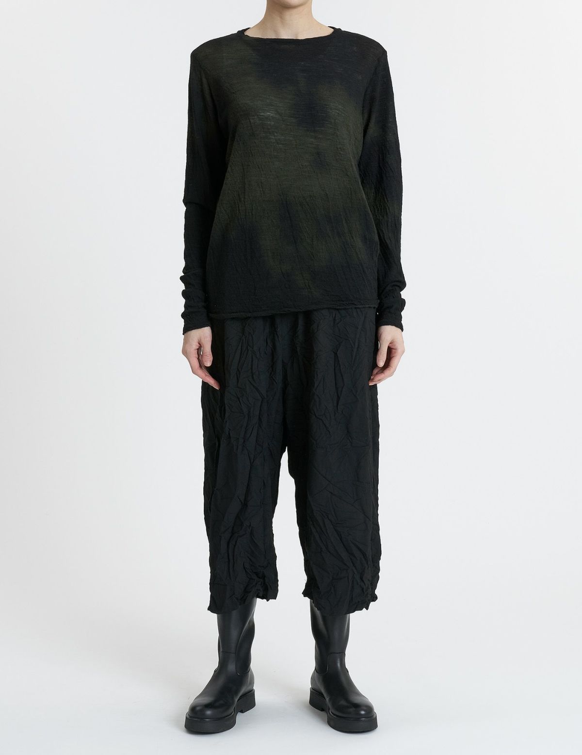 44 カーキ×ブラウンムラ染