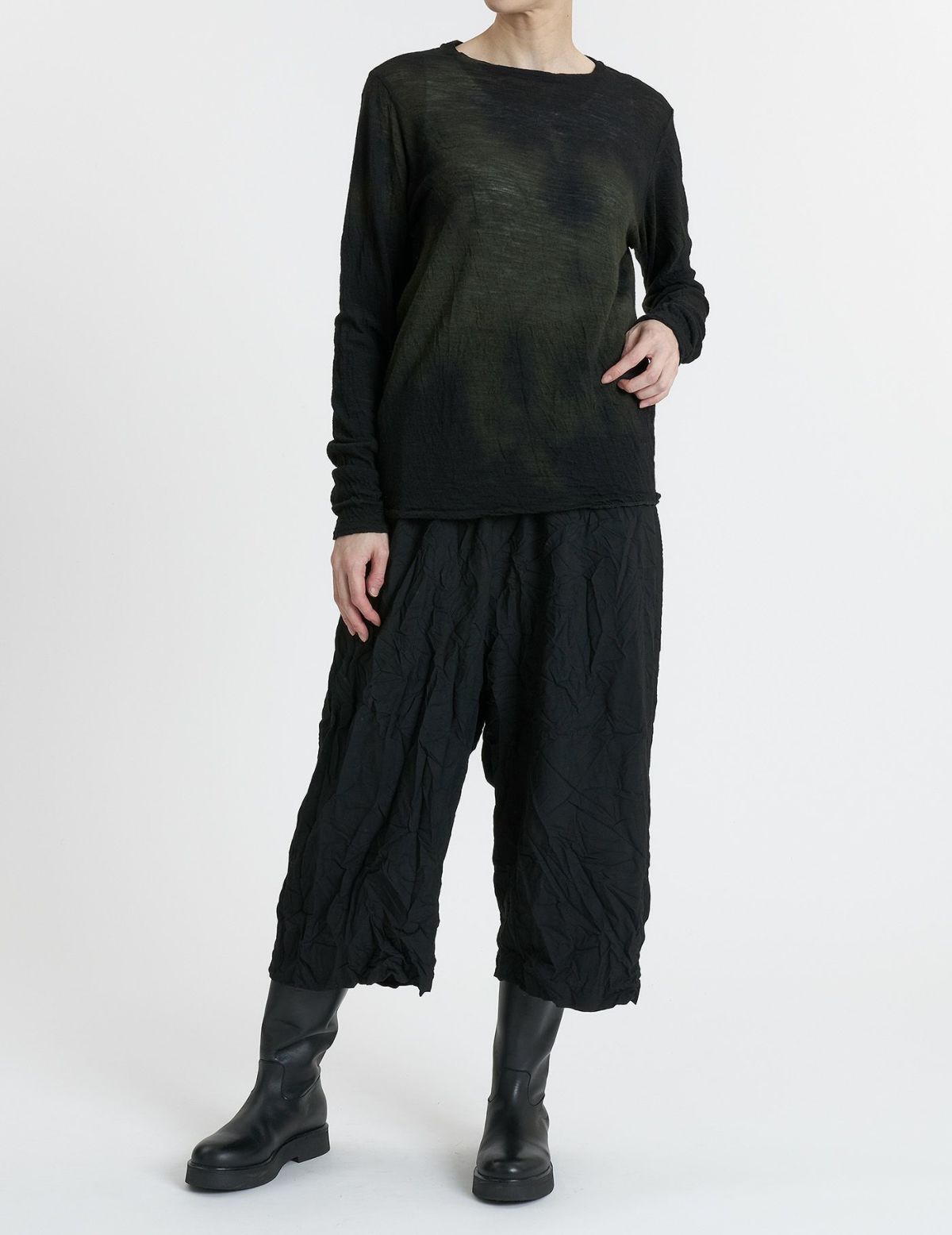 44 カーキ×ブラウンムラ染