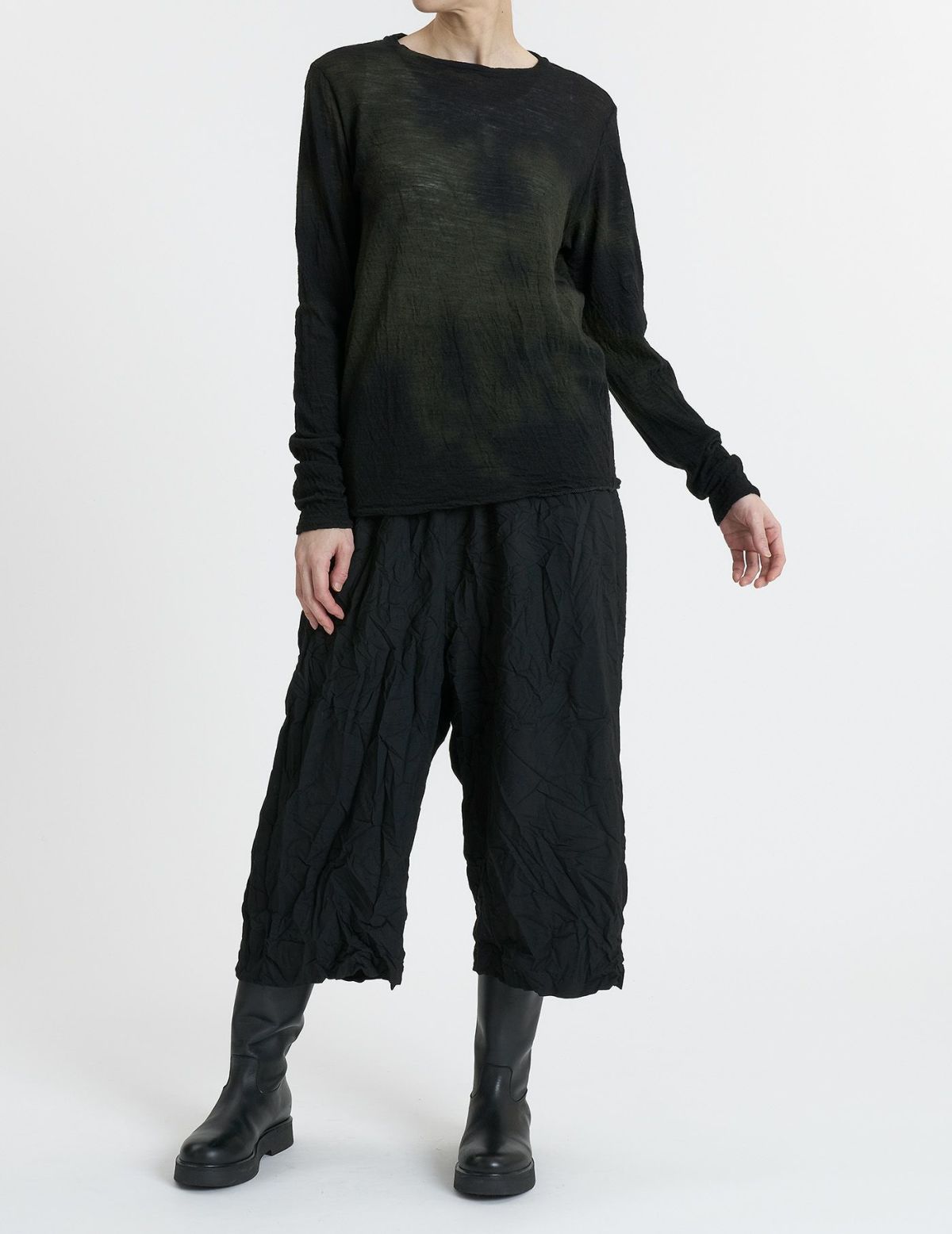 44 カーキ×ブラウンムラ染