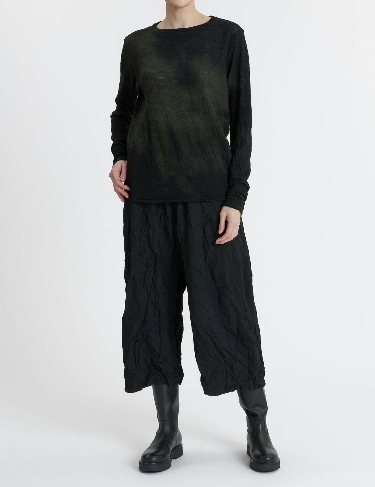 44 カーキ×ブラウンムラ染