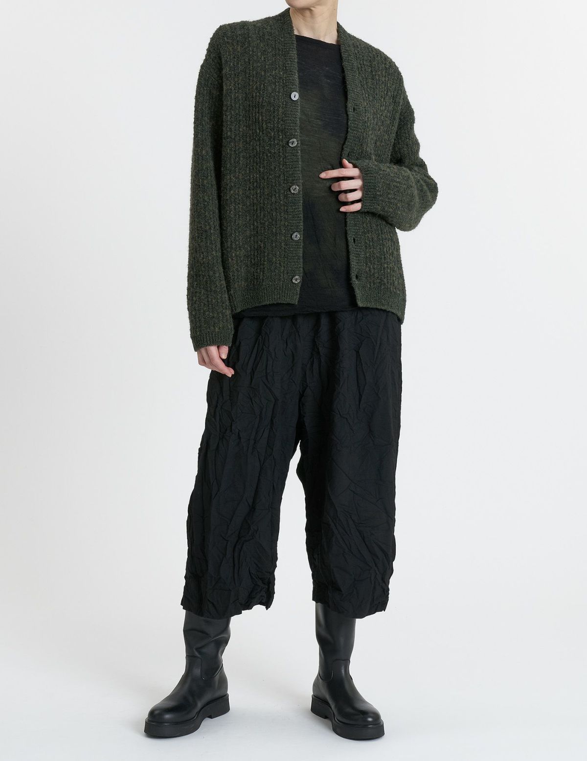 44 カーキ×ブラウンムラ染