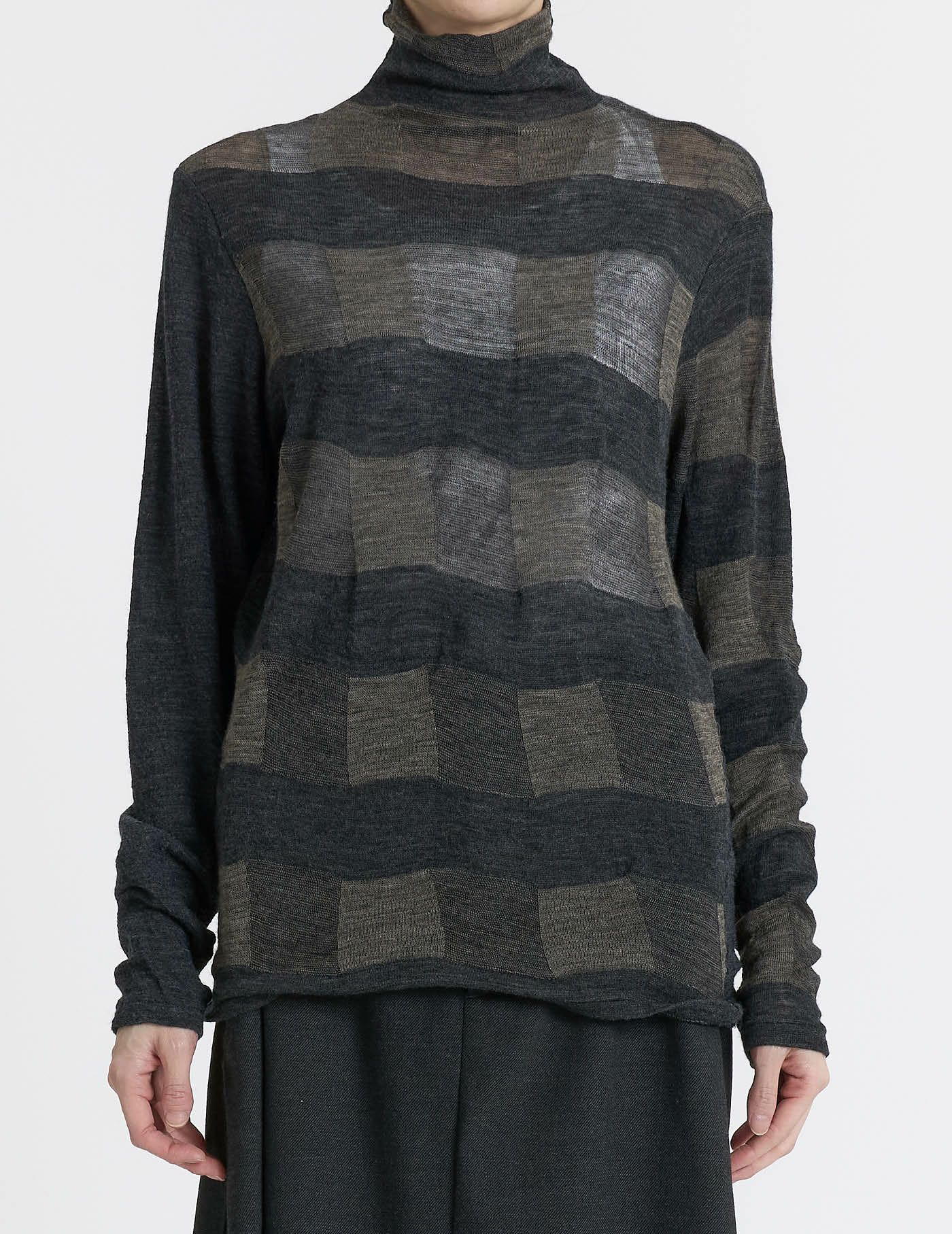 64 チャコール×ベージュ/36(M)size：モデル 169cm