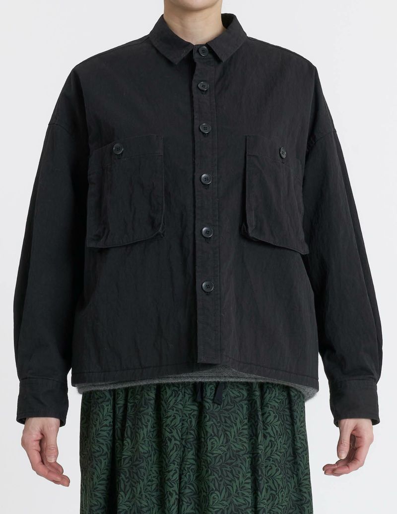 綿ナイロンツイル キルティング裏付きシャツジャケット | (パドカレ