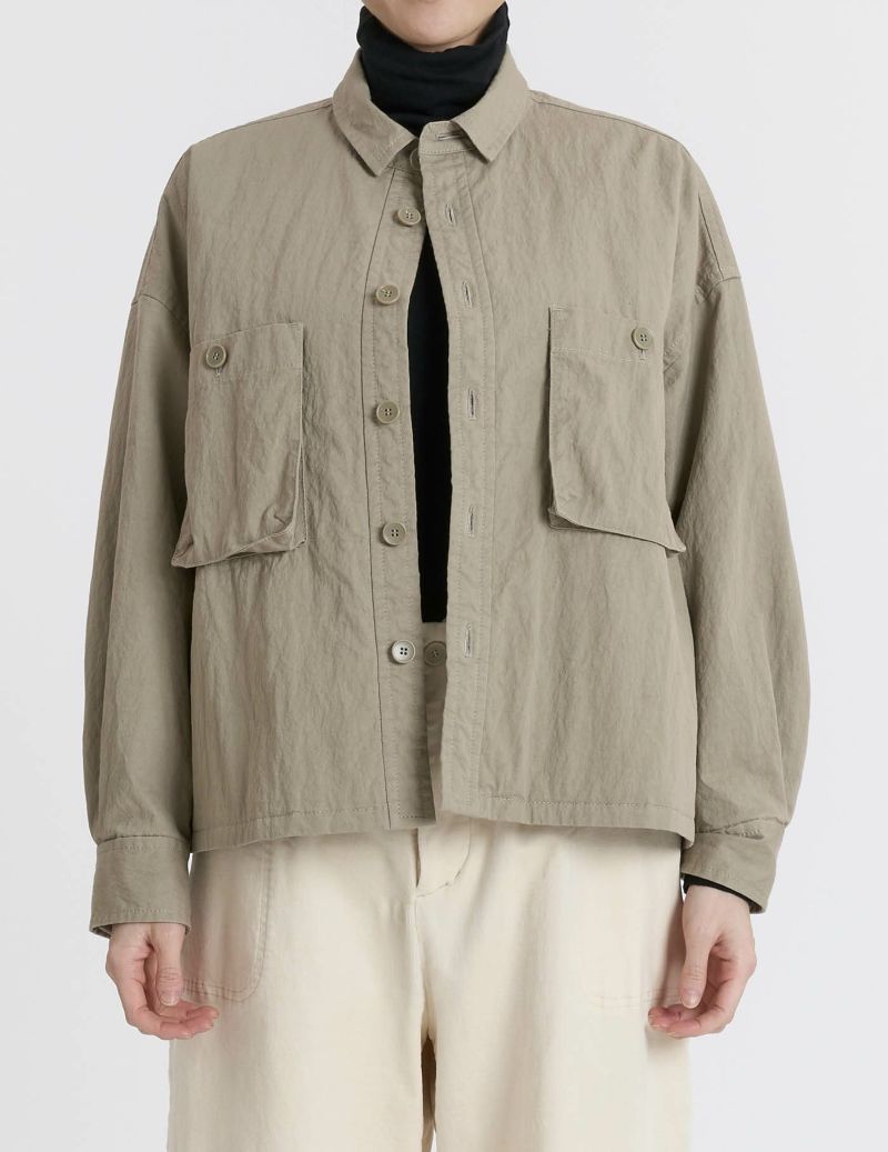 綿ナイロンツイル キルティング裏付きシャツジャケット | (パドカレ