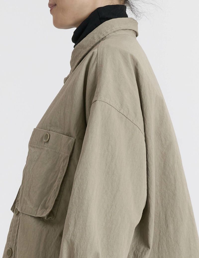 綿ナイロンツイル キルティング裏付きシャツジャケット | (パドカレ