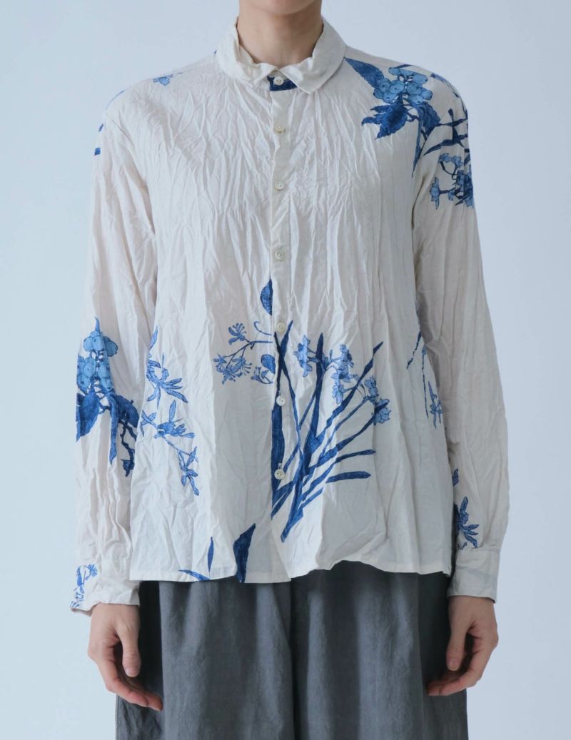 Japonism flowerプリント ブラウス